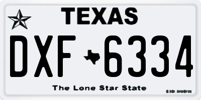 TX license plate DXF6334