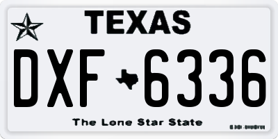 TX license plate DXF6336