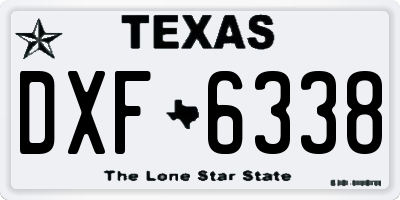 TX license plate DXF6338