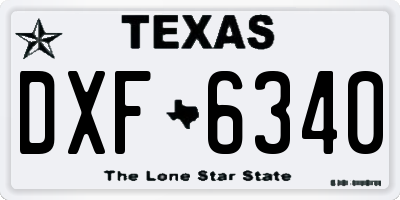 TX license plate DXF6340