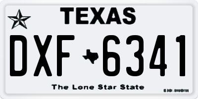 TX license plate DXF6341