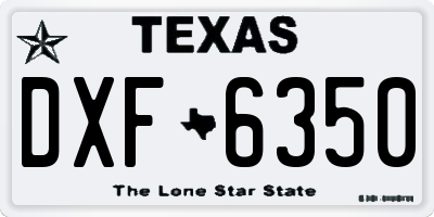 TX license plate DXF6350