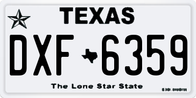 TX license plate DXF6359