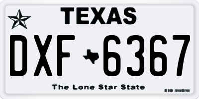 TX license plate DXF6367