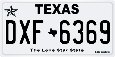 TX license plate DXF6369