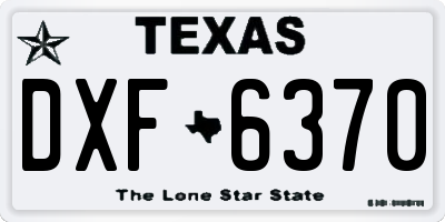 TX license plate DXF6370