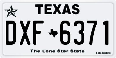 TX license plate DXF6371