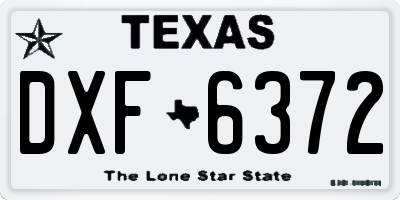 TX license plate DXF6372