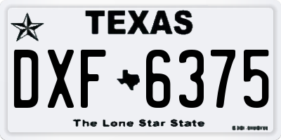 TX license plate DXF6375