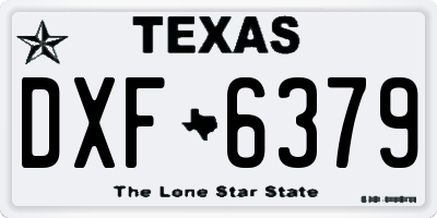 TX license plate DXF6379