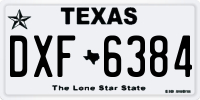 TX license plate DXF6384