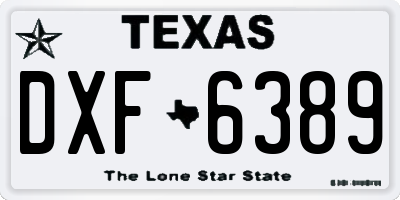 TX license plate DXF6389