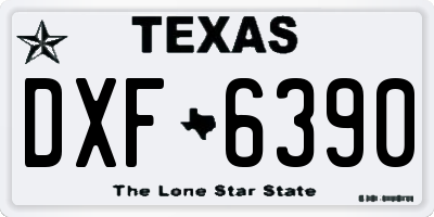 TX license plate DXF6390
