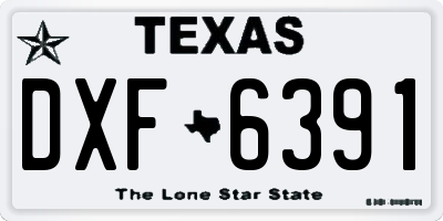TX license plate DXF6391