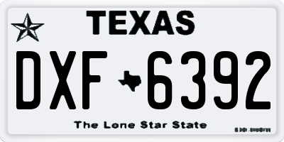 TX license plate DXF6392