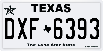TX license plate DXF6393