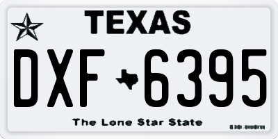TX license plate DXF6395