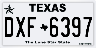 TX license plate DXF6397