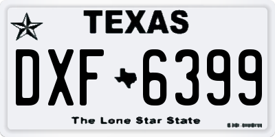 TX license plate DXF6399