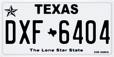 TX license plate DXF6404