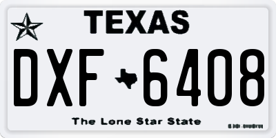 TX license plate DXF6408