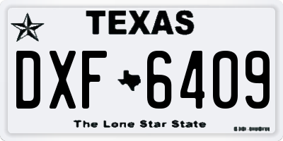TX license plate DXF6409