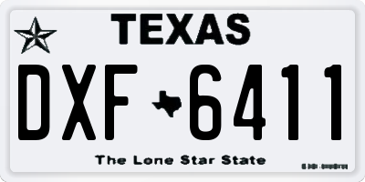 TX license plate DXF6411