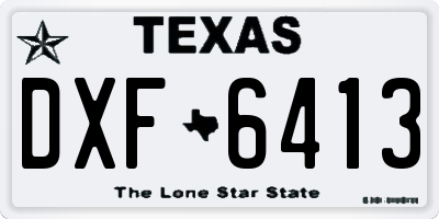 TX license plate DXF6413