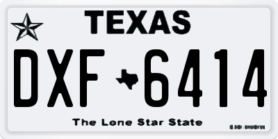 TX license plate DXF6414