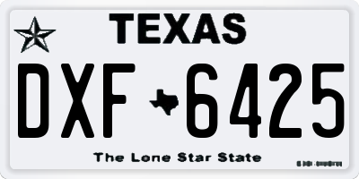 TX license plate DXF6425