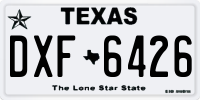 TX license plate DXF6426