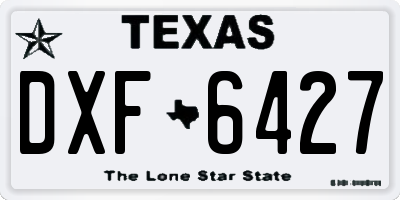 TX license plate DXF6427
