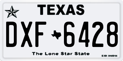 TX license plate DXF6428