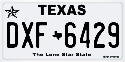 TX license plate DXF6429