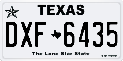 TX license plate DXF6435