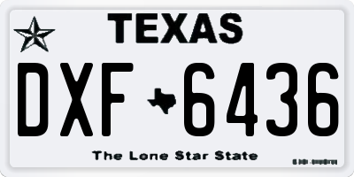 TX license plate DXF6436