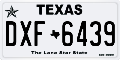 TX license plate DXF6439