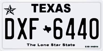 TX license plate DXF6440
