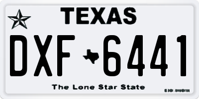 TX license plate DXF6441