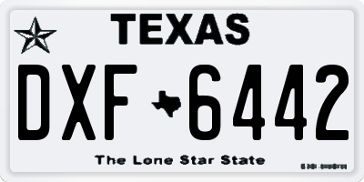 TX license plate DXF6442