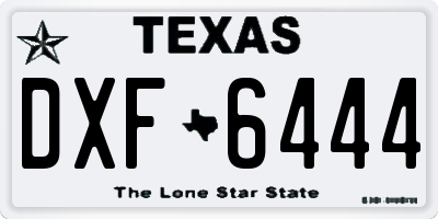 TX license plate DXF6444