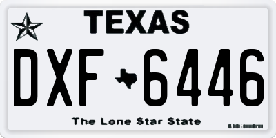 TX license plate DXF6446