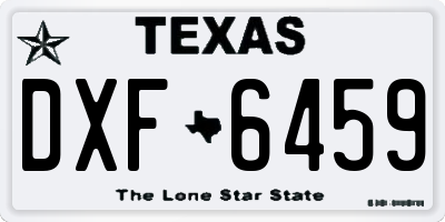 TX license plate DXF6459
