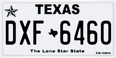 TX license plate DXF6460