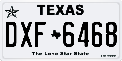 TX license plate DXF6468