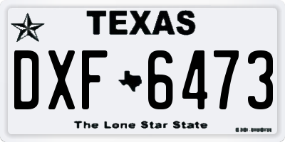 TX license plate DXF6473