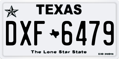 TX license plate DXF6479