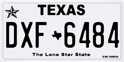 TX license plate DXF6484
