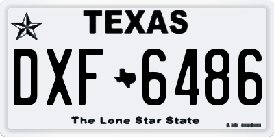 TX license plate DXF6486