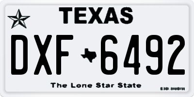 TX license plate DXF6492